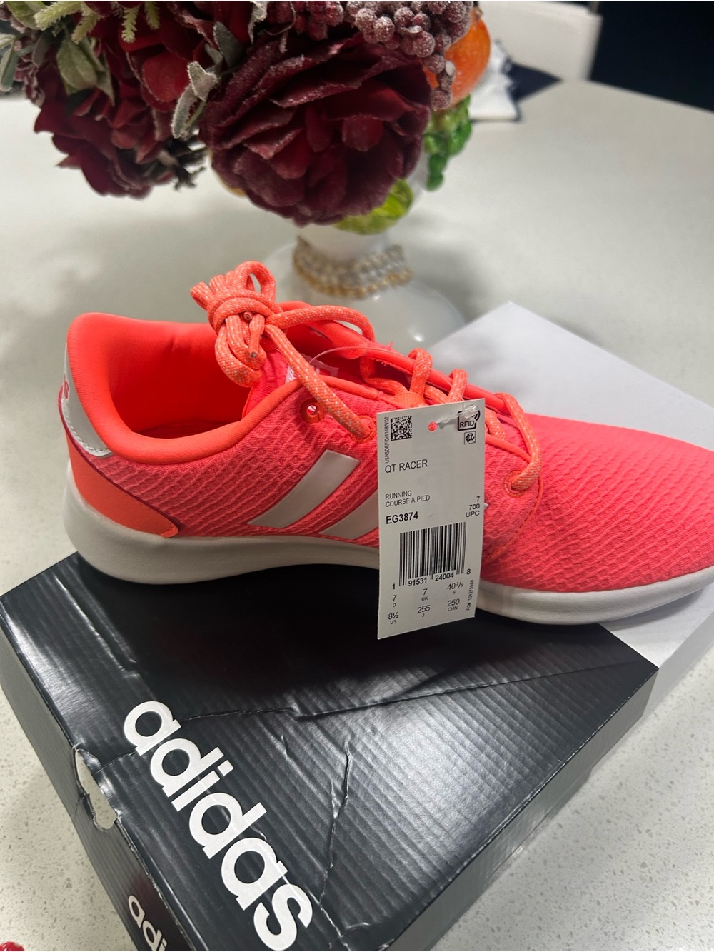adidas QT Racer Women's Running Shoes - Neon Coral